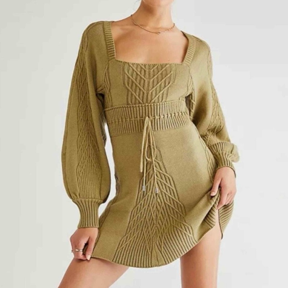 Free People Cream Sweater Dress